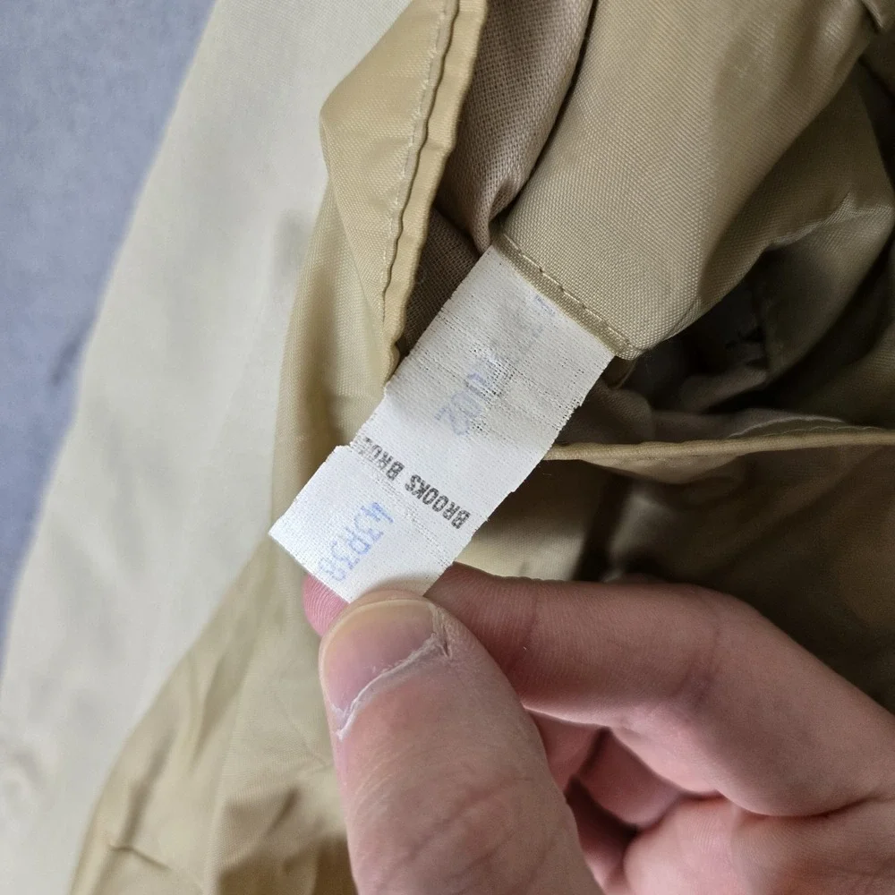 Vtg Brooks Brothers Blazer Mens 43R Summer Cotton Sportcoat Khaki USA Made